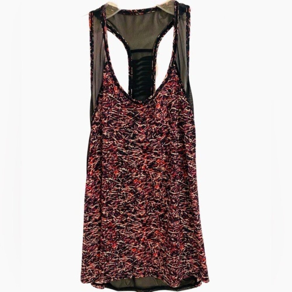 LULULEMON Floral and Black Mesh Racerback Tank